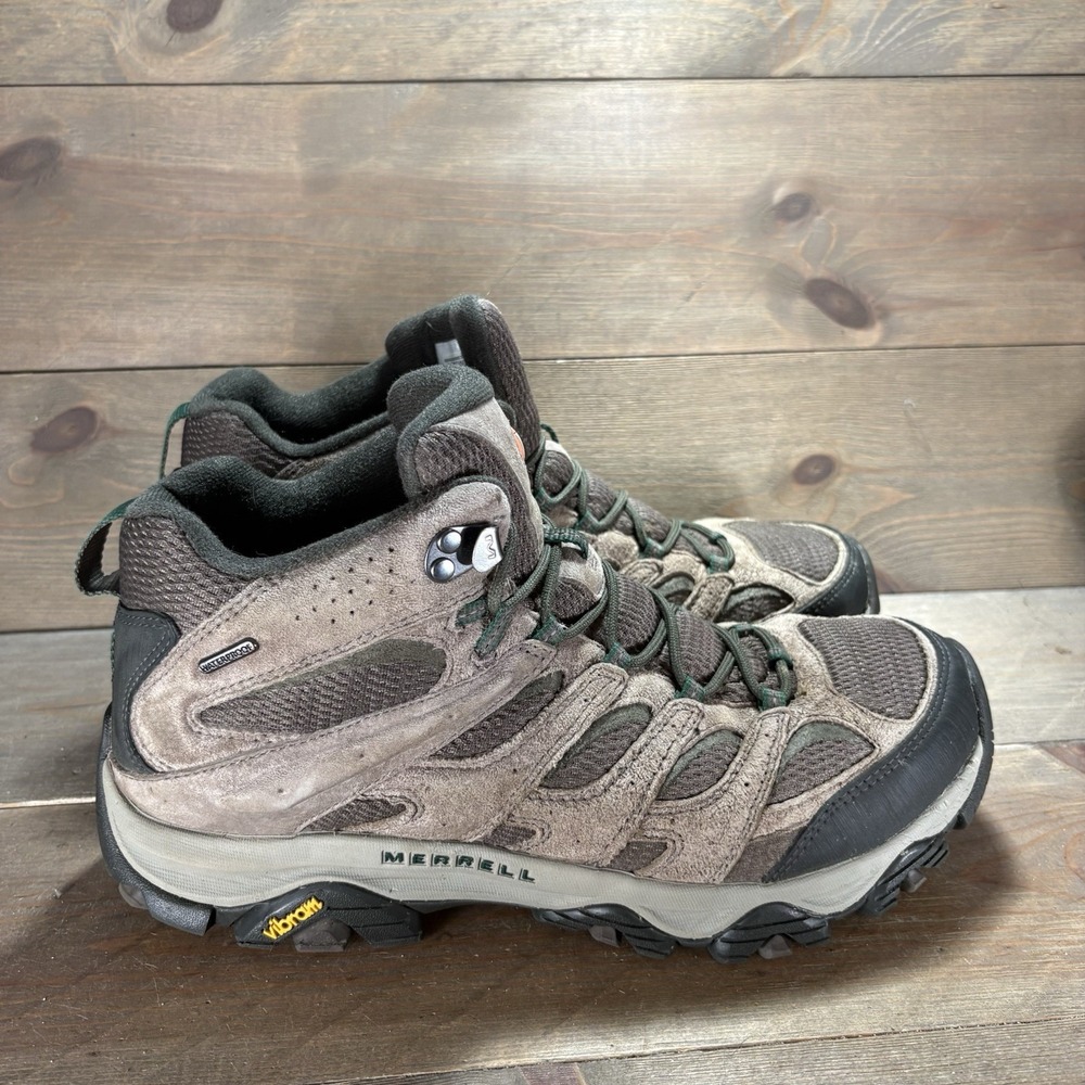 merrell moab 3 mid mens size 11 wide shoes brown waterproof hiking boots - Picture 2 of 9